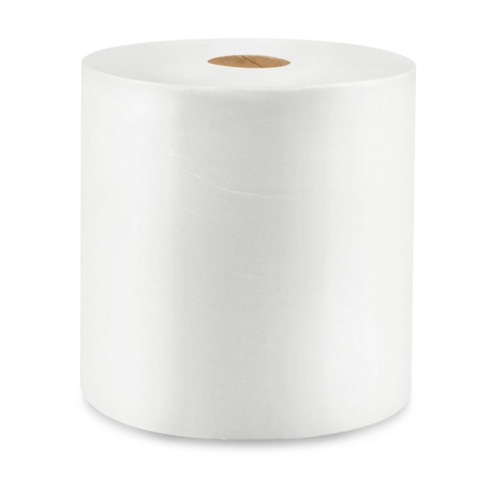 Royalty 8" White Hardwound Paper Towel, 800 Feet / Roll - 6/Case - CleanCo
