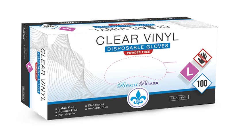 Royalty Small Vinyl Powder Free Gloves - CleanCo