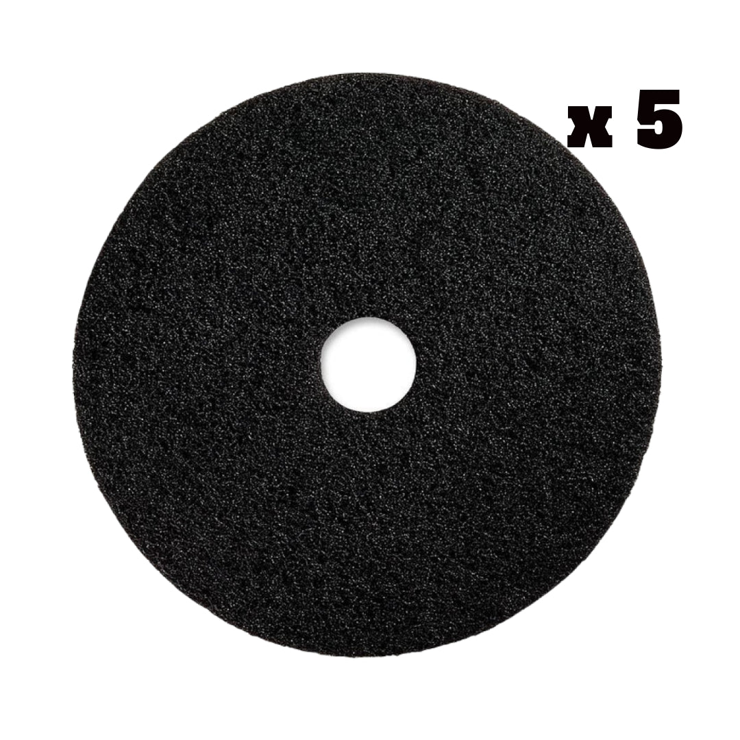 3M™ Floor Pads, Black, 3‑Inch Center Hole, 17" - CleanCo