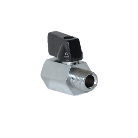 BALL VALVE MINI HEX CHROME 1/4" MALE X FEMALE - CleanCo