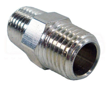 Chrome Hex Nipple, 1/4" X 1/4" - CleanCo