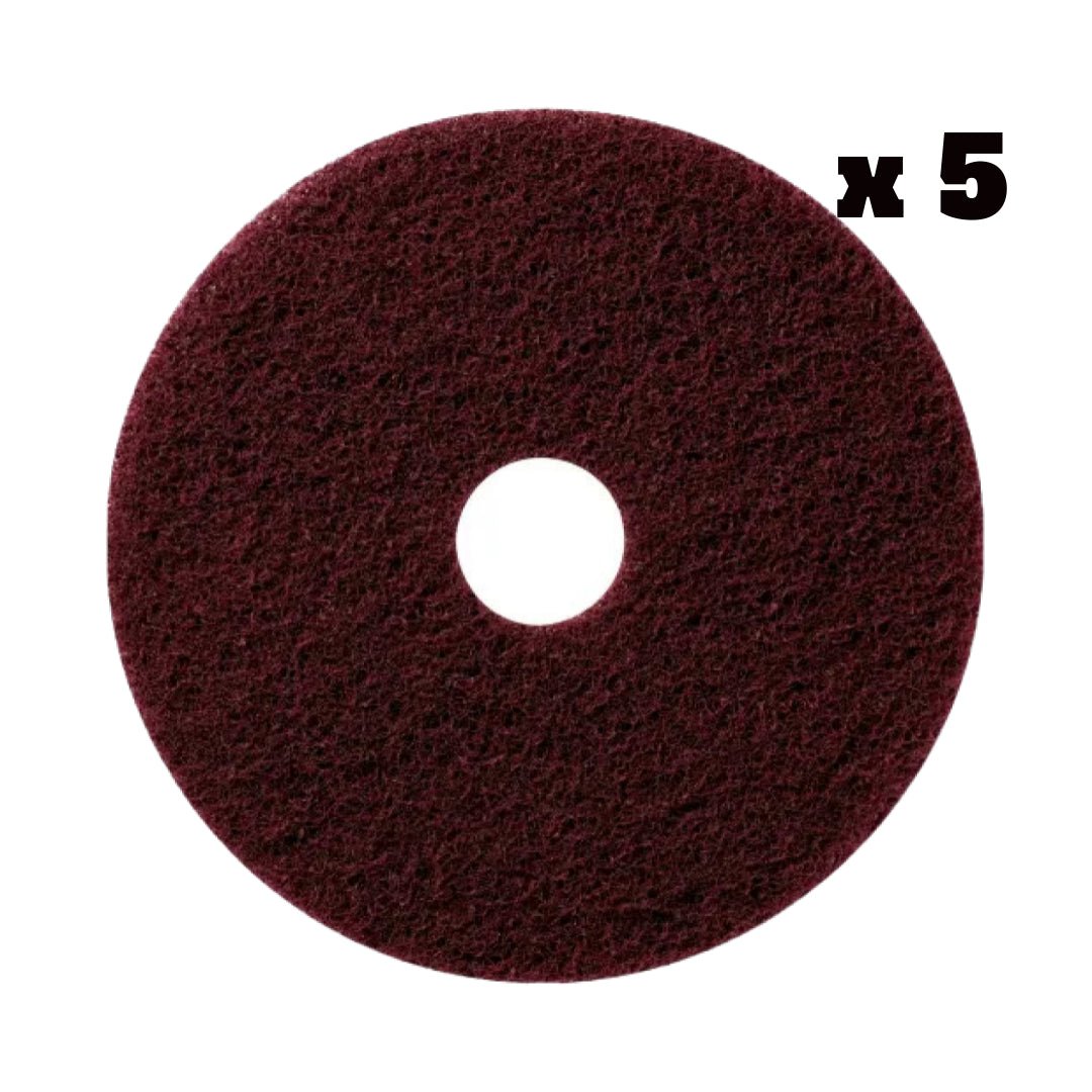 Floor Pads, Burgundy, Dominator, 17 Inch - CleanCo