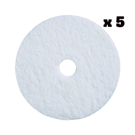 Floor Pads, White, 14" - CleanCo