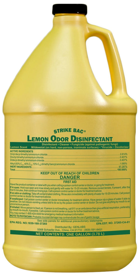 Genlabs Strike Bac® Lemon Odor Disinfectant Cleaner - CleanCo