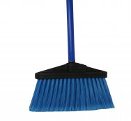 Light Sweep Upright Broom Flagged – 4″ Trim Blue – Head And Blue Handle - CleanCo