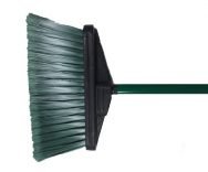Light Sweep Upright Broom Flagged- 4″ Trim Green- Head And Handle - CleanCo