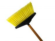 Light Sweep Upright Broom Flagged – 4″ Trim Yellow – Head And Yellow Handle - CleanCo