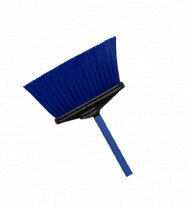 Light Sweep Upright Broom Stiff – 5″ Trim Blue – Head & Handle - CleanCo