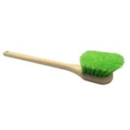 Med Stiff Green Flagged Plastic- Vehicle Utility Brush – 20″ Handle - CleanCo