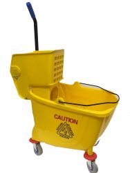 Mop Bucket & Wringer 35 Liter – Yellow - CleanCo