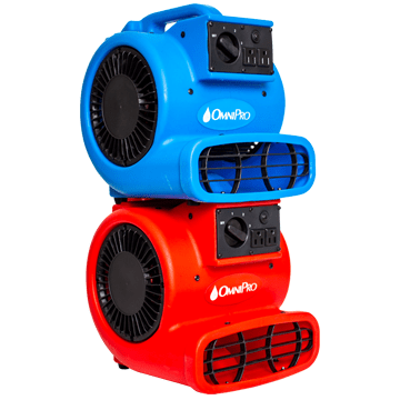 Omni Dry, Mini Air Mover, with Daisy Chain, 1.8 AMP, 1/5 HP, 3 - Speed, Blue - CleanCo