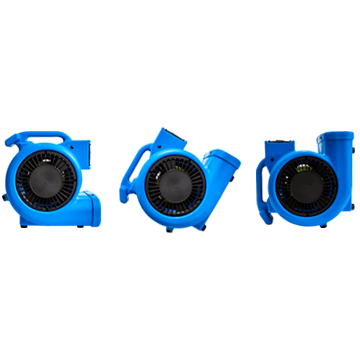 Omni Dry, Mini Air Mover, with Daisy Chain, 1.8 AMP, 1/5 HP, 3 - Speed, Blue - CleanCo