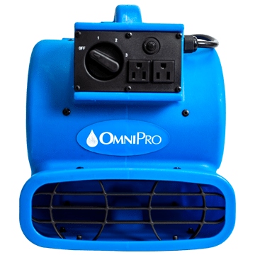 Omni Dry, Mini Air Mover, with Daisy Chain, 1.8 AMP, 1/5 HP, 3 - Speed, Blue - CleanCo
