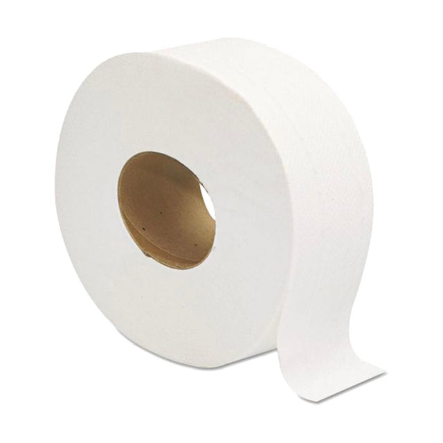 Royalty 2 - Ply Jumbo Toilet Tissue, White, 3.3" x 9", 12 Rolls/Carton - CleanCo