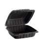 Royalty Eco Black 6x6 1 Compartment MFPP Hinged Container - REP-MFPP66-B - CleanCo