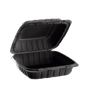 Royalty Eco Black 8x8 1 Compartment MFPP Hinged Container - REP-MFPP881-B - CleanCo