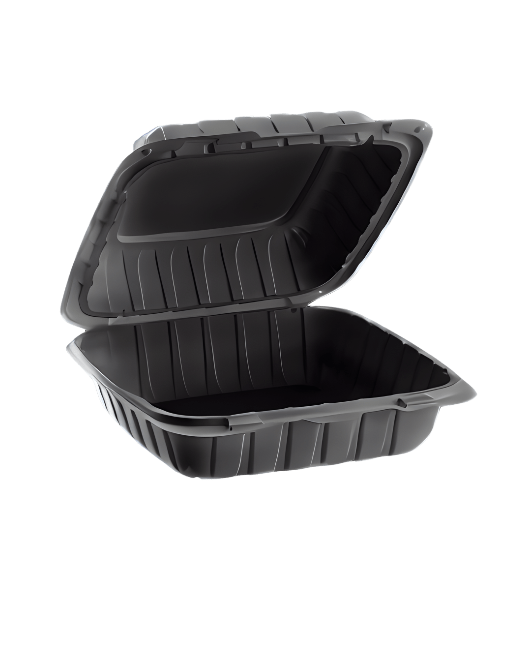 Royalty Eco Black 9x9 1 Compartment MFPP Hinged Container - REP-MFPP991-B - CleanCo