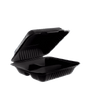 Royalty Eco Black 9x9 3 Compartment MFPP Hinged Container - REP-MFPP993-B - CleanCo