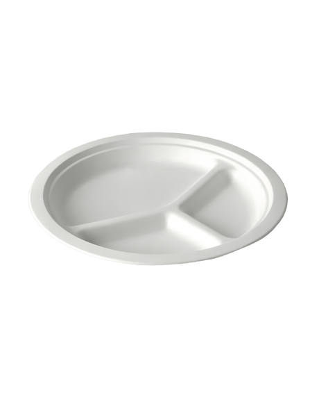 Royalty Eco Premium 10" Bagasse Plates, 3 Compartment - REP-BP103 - CleanCo