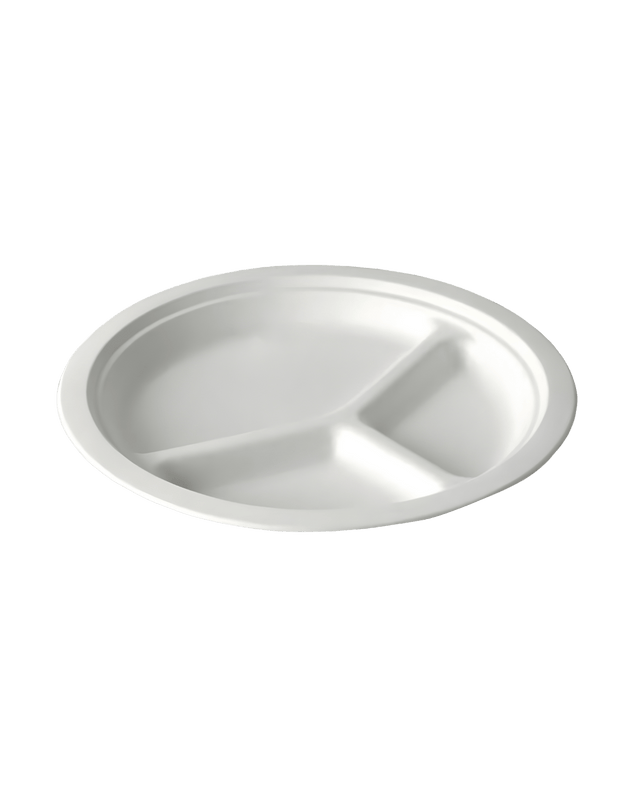 Royalty Eco Premium 10" Bagasse Plates, 3 Compartment - REP-BP103 - CleanCo