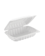 Royalty Eco White 9x6 1 Compartment MFPP Hinged Container - REP-MFPP96-W - CleanCo