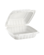 Royalty Eco White 9x9 1 Compartment MFPP Hinged Container - REP-MFPP991-W - CleanCo