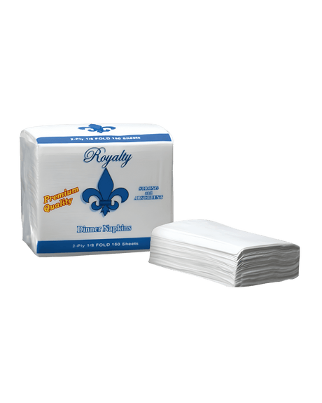 Royalty Premier 1/8 Fold Virgin Dinner Napkin, 1 - Ply, 20/150 (3000/cs) - RP-DN30001V - CleanCo