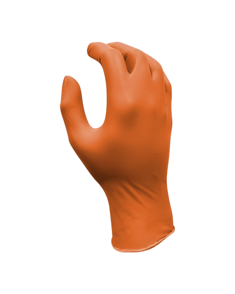 Royalty Premier Medium Orange 8mil Diamond Textured Powder Free Gloves - RP-DGPFNO-M - CleanCo