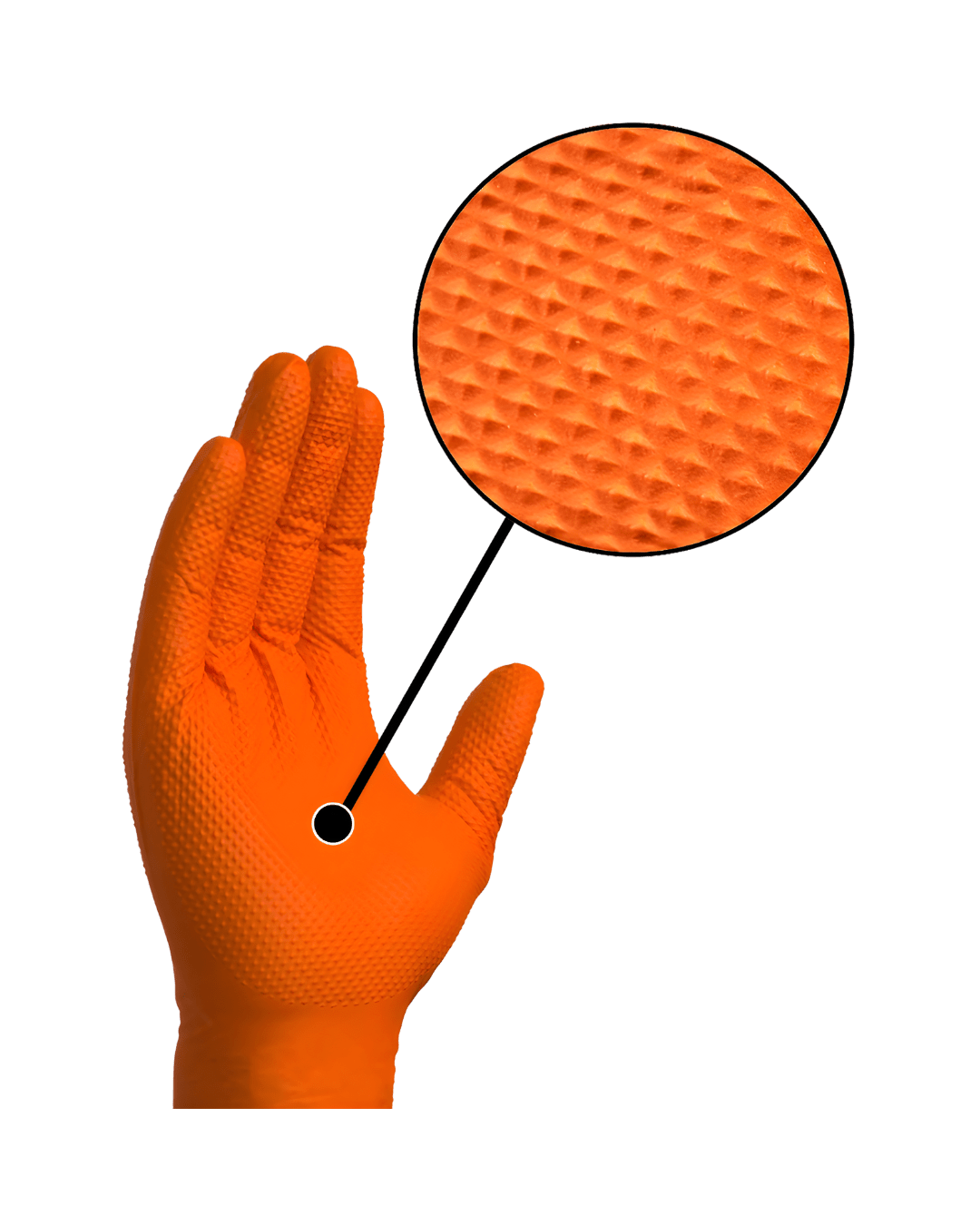 Royalty Premier X - Large Orange 8mil Diamond Textured Powder Free Gloves - RP-DGPFNO-XL - CleanCo