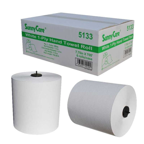 SunnyCare Roll Towel 700' White H1 Matic 6/CS - CleanCo