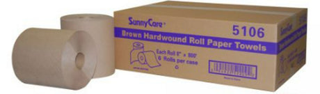 SunnyCare® Roll Towel Hardwound Roll Towels Brown Recycle 1-Ply - CleanCo